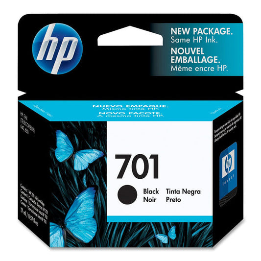 Original HP 701 Standard Yield Black Ink Cartridge, CC635A