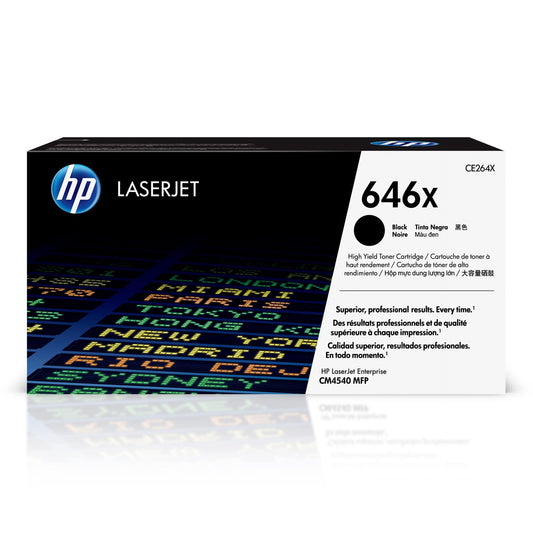 Genuine HP 646X High Yield Black LaserJet Toner Cartridge, CE264X
