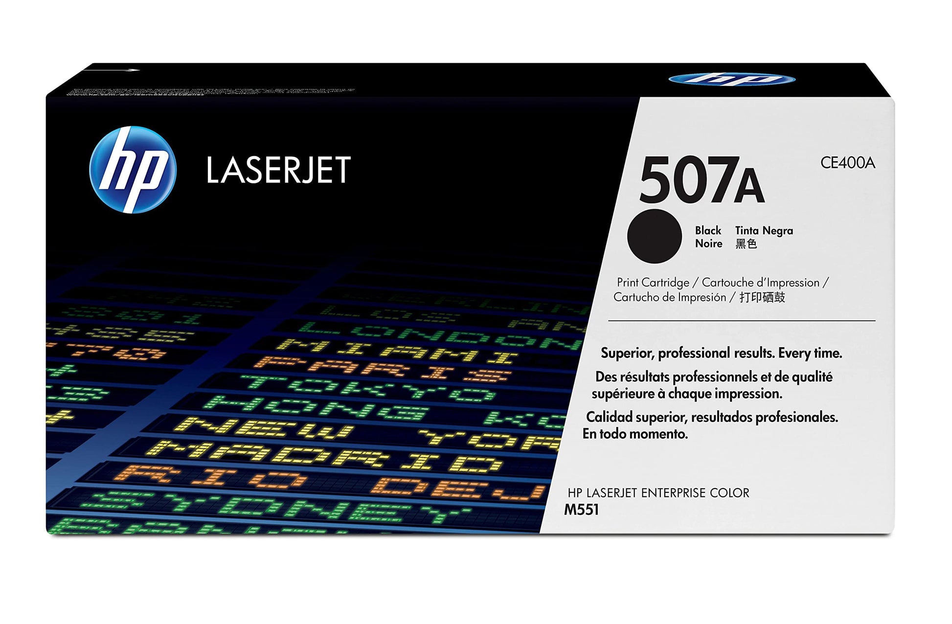 Genuine HP 507A Standard-Yield Black Toner Cartridge, CE400A