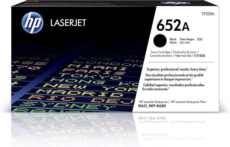 Genuine HP 652A Standard Yield Black Toner Cartridge, CF320A