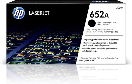 Genuine HP 652A Standard Yield Black Toner Cartridge, CF320A