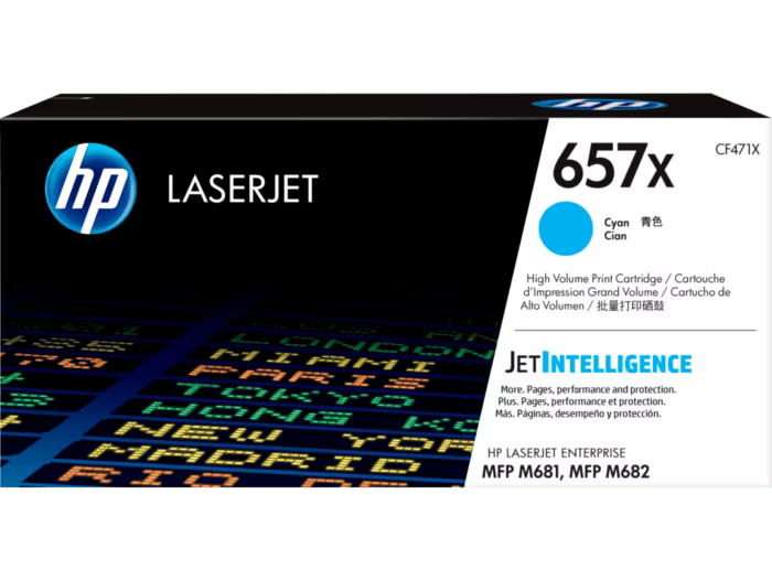 Original HP 657X High Yield Cyan Toner Cartridge, CF471X