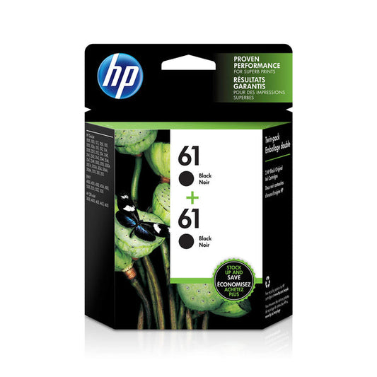 Genuine HP 61 Standard Yield Black Ink Cartridge, CH561WN- 2 Pack