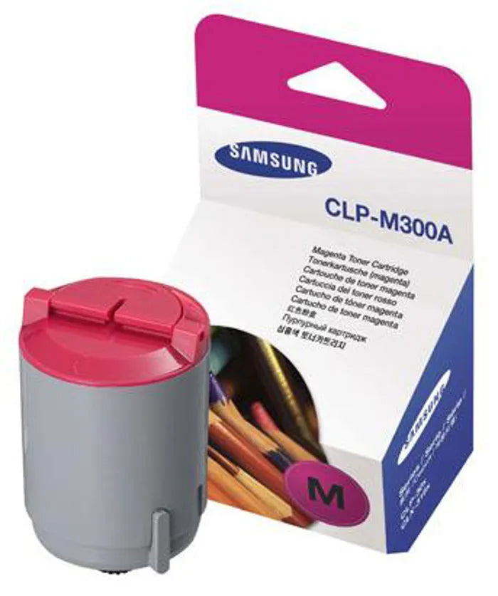 Original Samsung CLP-M300 Standard Yield Magenta Toner Cartridge, CLP-M300A