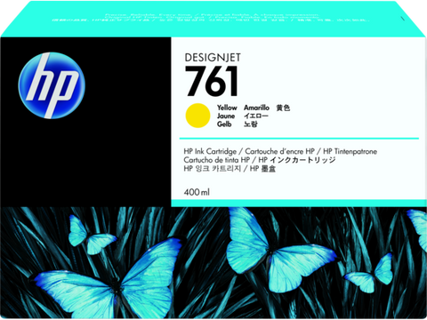 Original HP 761 400mL Standard Yield Yellow Ink Cartridge, CM992A