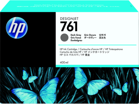 Original HP 761 400mL Standard Yield Dark Gray Ink Cartridge, CM996A