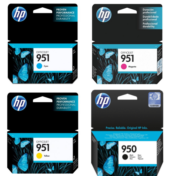 HP 950 Black & 951 Cyan, Magenta & Yellow Ink Cartridges
