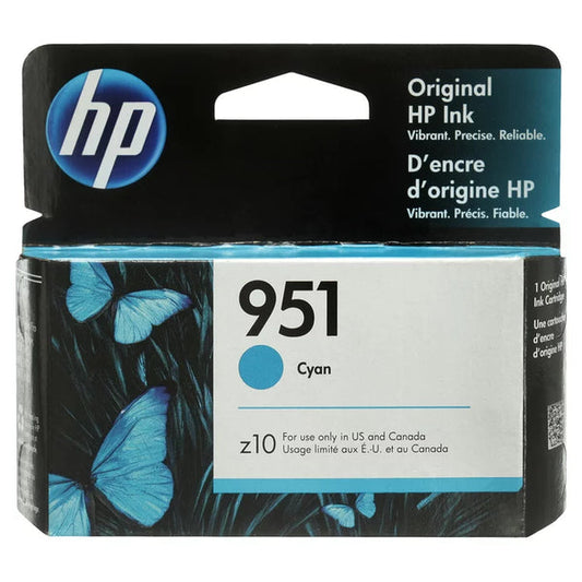 Original HP 951 Standard Yield Cyan Ink Cartridges, CN050AN