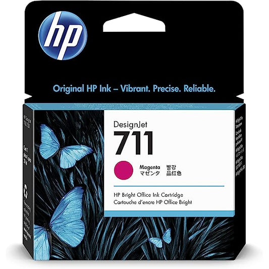 Original HP 711 29-ml Standard Yield Magenta DesignJet Ink Cartridge, CZ131A