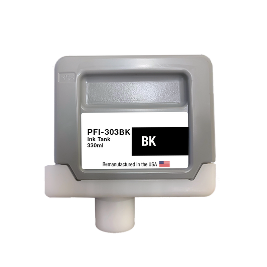 JIT Brand for Canon PFI-303 330ML Black High Yield Remanufactured in the USA Ink Cartridge