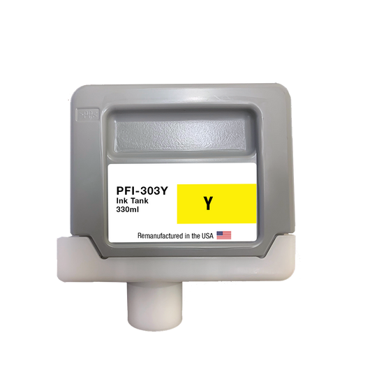 JIT Brand for Canon PFI-303 330ML Yellow High Yield Remanufactured in the USA Ink Cartridge