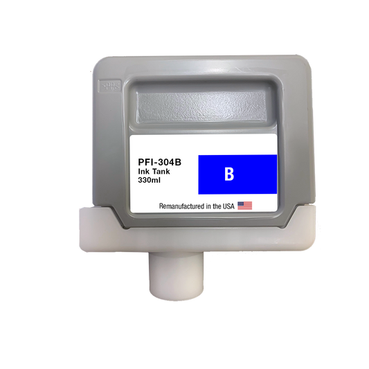JIT Brand for Canon PFI-304 330ml Blue  High Yield Remanufactured in the USA Ink Cartridge
