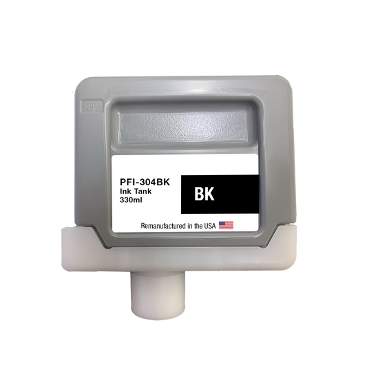JIT Brand for Canon PFI-304 330ml Black High Yield Remanufactured in the USA Ink Cartridge