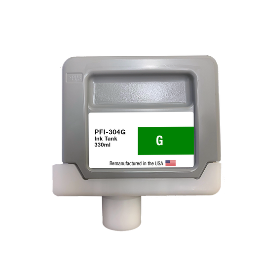 JIT Brand for Canon PFI-304 330ml Green  High Yield Remanufactured in the USA Ink Cartridge