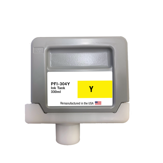 JIT Brand for Canon PFI-304 330ml Yellow High Yield Remanufactured in the USA Ink Cartridge