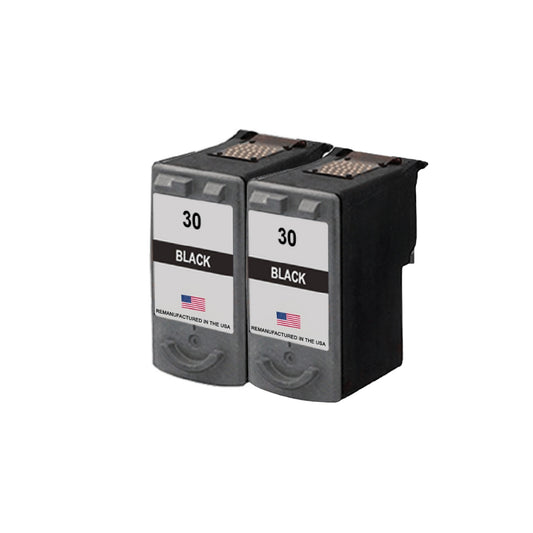 JIT Brand for Canon PG-30 Black Twin Pack Remanufactured in the USA Ink Cartridges