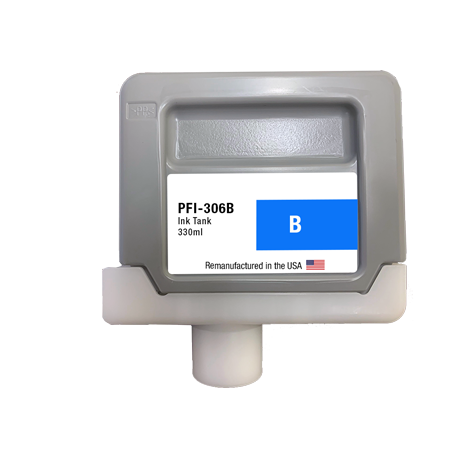 JIT Brand for Canon PFI-306 330ML Blue High Yield Remanufactured in the USA Ink Cartridge