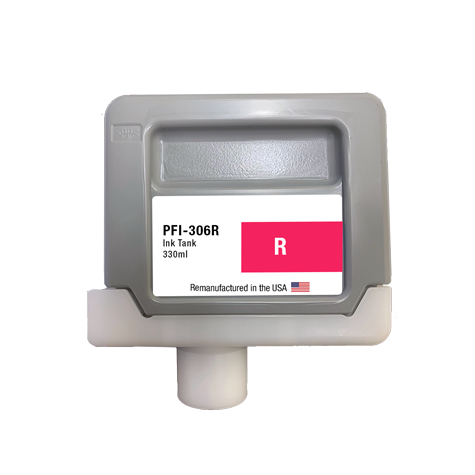 JIT Brand for Canon PFI-306 330ML Red High Yield Remanufactured in the USA Ink Cartridge