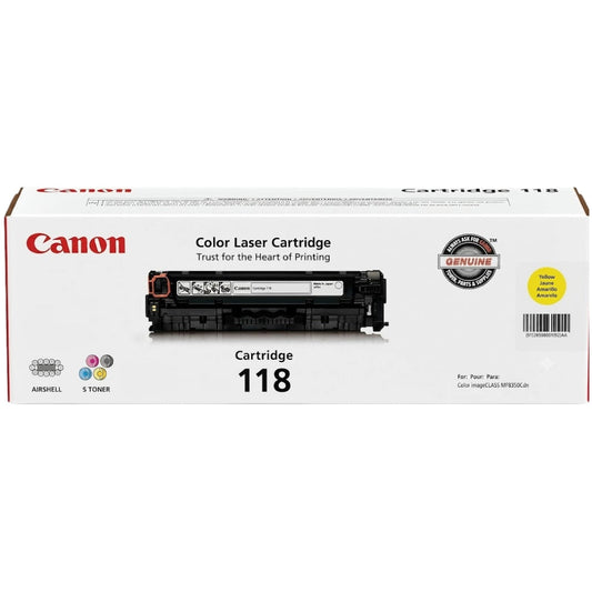 Original Canon 118 High Yield Yellow Toner Cartridge, 2659B001AA