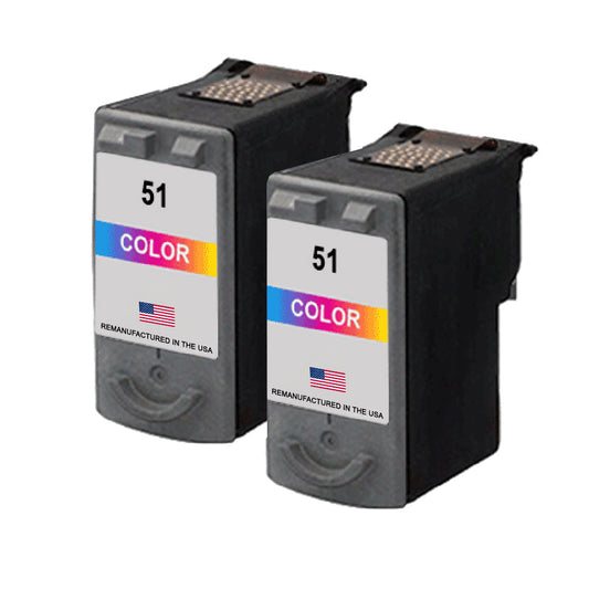 JIT Brand for Canon CL-51 Color High Yield Twin Pack Remanufactured in the USA Ink Cartridge