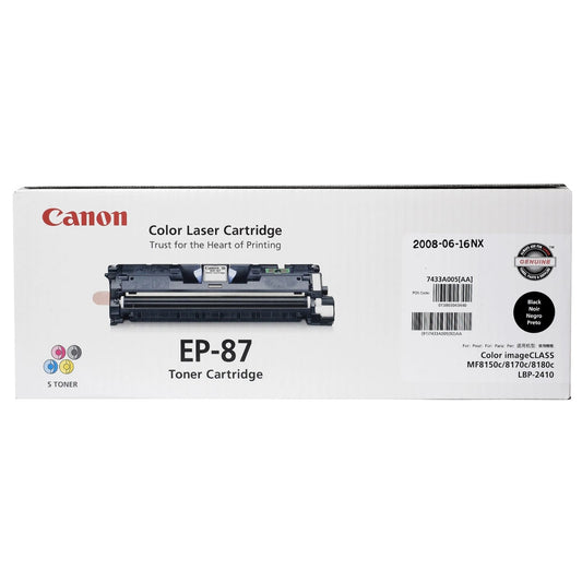 Canon Genuine EP-87 High Yield Black Toner Cartridge, 7433A005