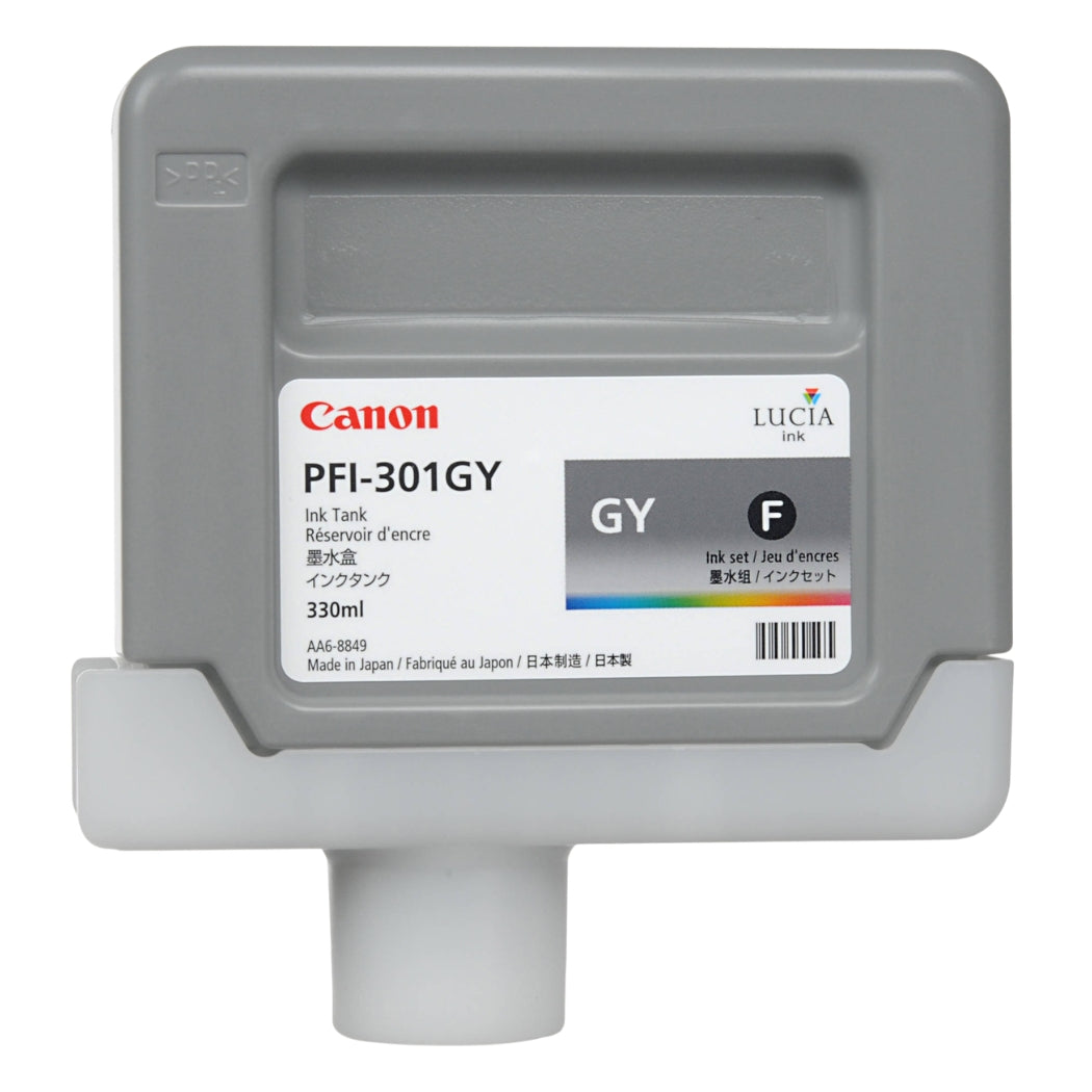 Canon PFI-301GY Standard-Yield Gray Ink Cartridge, 1495B001AA