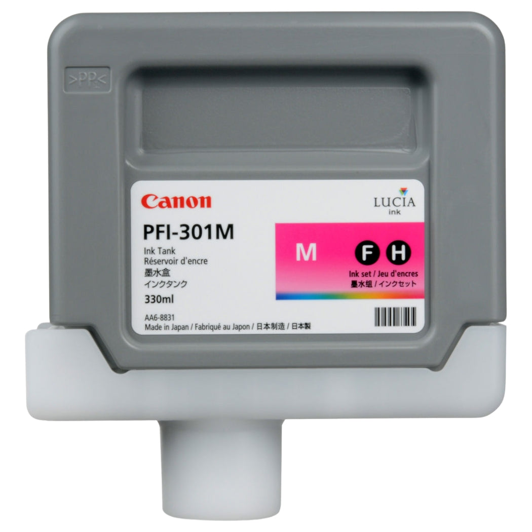 Canon PFI-301M Standard-Yield Magenta Ink Cartridge, 1488B001AA