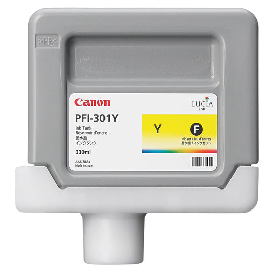 Canon PFI-301Y Standard-Yield Yellow Ink Cartridge, 1489B001AA