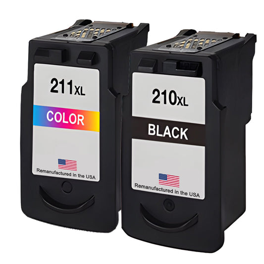 JIT Brand for Canon PG-210XL Black / CL-211XL Color Combo Pack High Yield Remanufactured in the USA Ink Cartridge