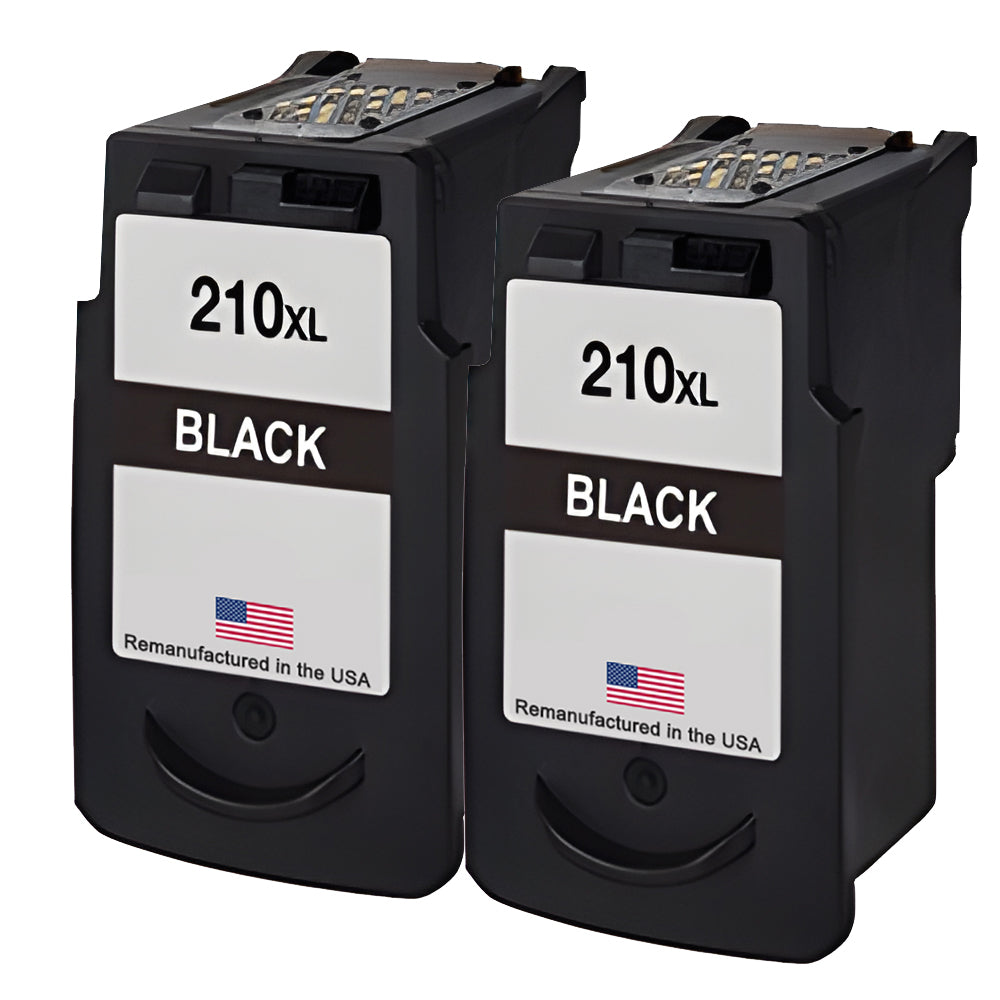 JIT Brand for Canon PG-210XL Black Twin Pack High Yield Remanufactured in the USA Ink Cartridge