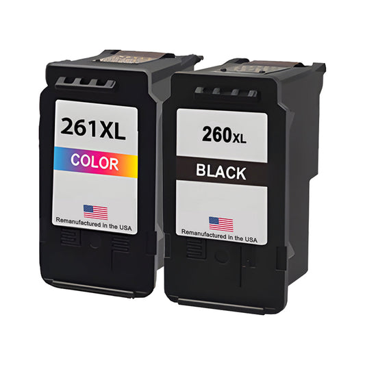 JIT Brand for Canon PG-260XL 260 XL Black / CL-261XL 261 XL Color High Yield Remanufactured in the USA Ink Cartridge