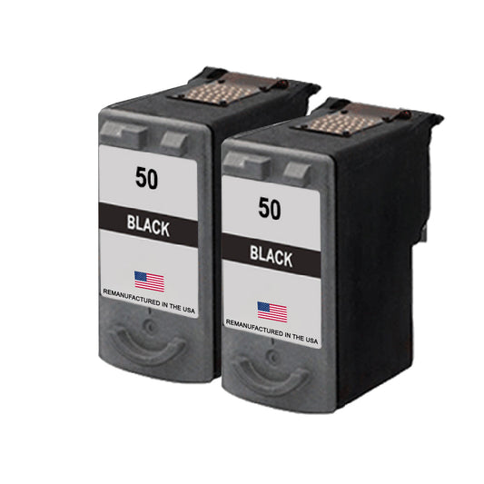 JIT Brand for Canon PG-50 Black Twin Pack High Yield Remanufactured in the USA Ink Cartridge