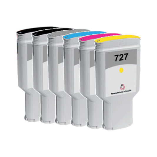 DoorStepInk Brand for HP 727 300mL 6-Pack Remanufactured in the USA Ink Cartridges