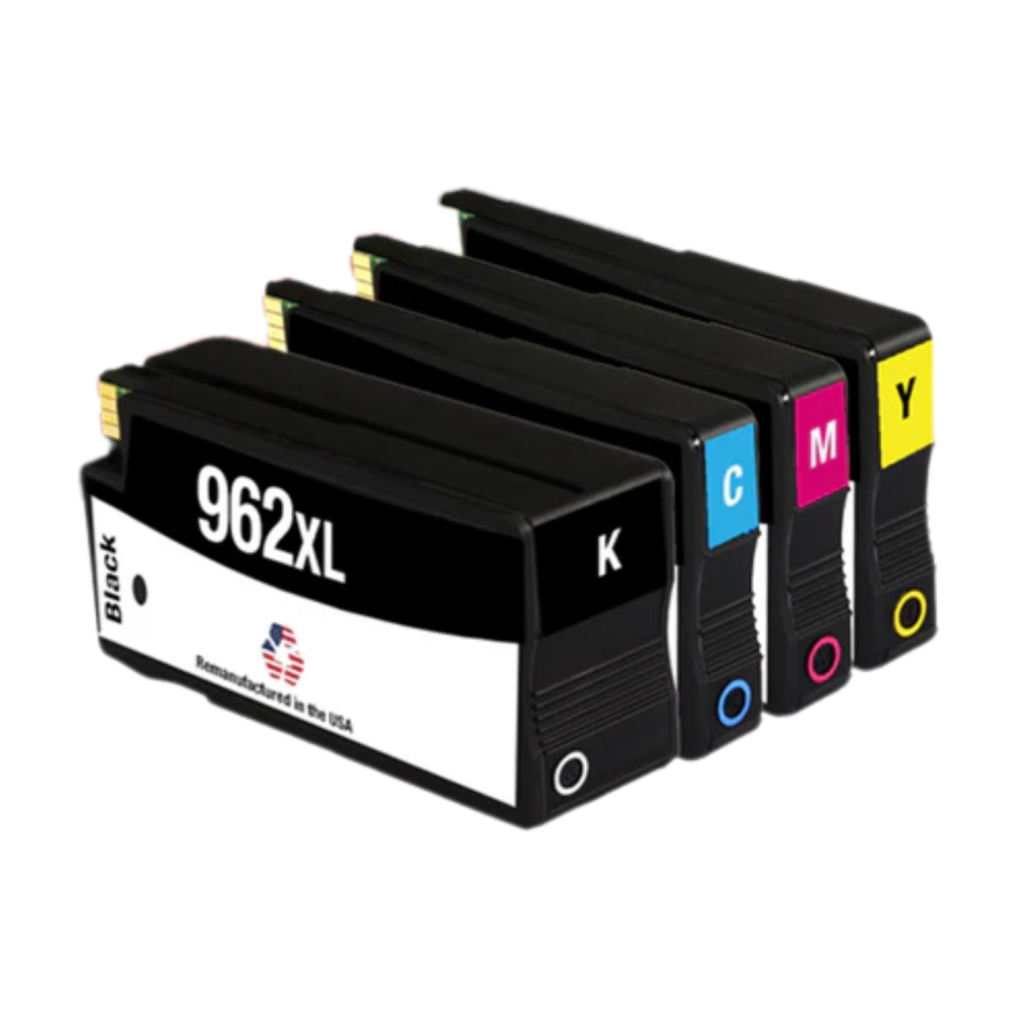 DoorStepInk Brand for HP 962XL 1 Black / 962XL 3 Color 4-pack Remanufactured in the USA Ink Cartridges