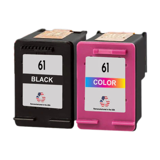 JIT Brand For HP 61 Black and Color Remanufactured In USA Ink Cartridges