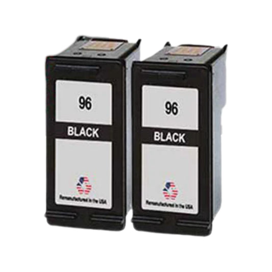 DoorStepInk Brand for HP 96 (C8767WN) Black Twin Pack Remanufactured in the USA Ink Cartridges