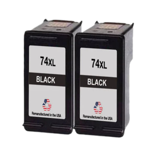 JIT Brand for HP 74XL (CB336WN) Black Twin Pack Remanufactured in the USA Ink Cartridges