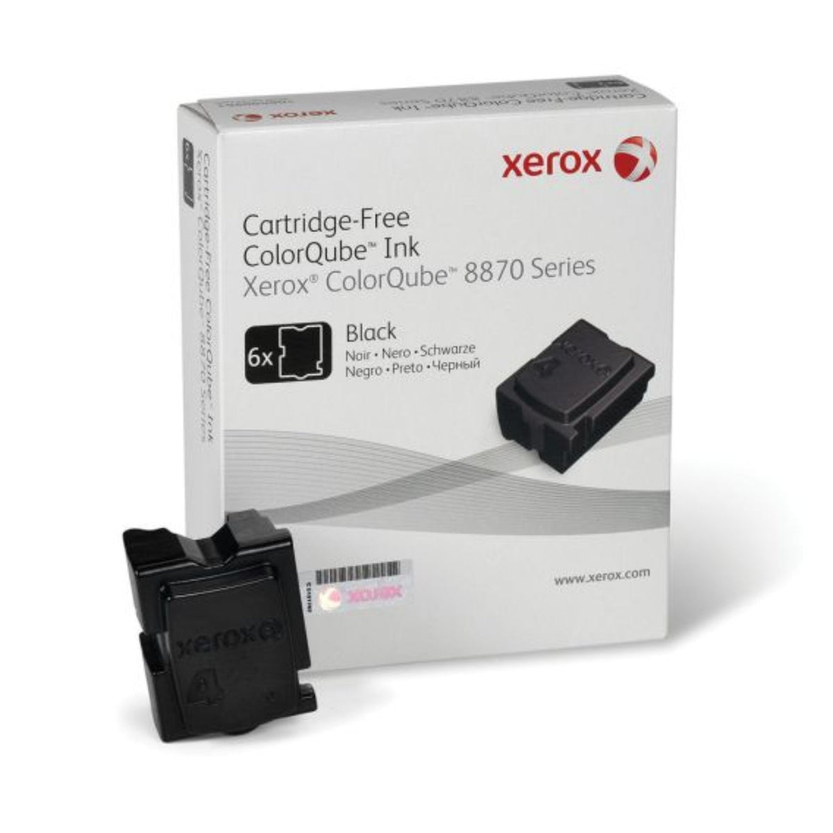 Genuine Xerox ColorQube 8870 / 8880 Black Solid Ink Pack (6 Sticks),108R00953
