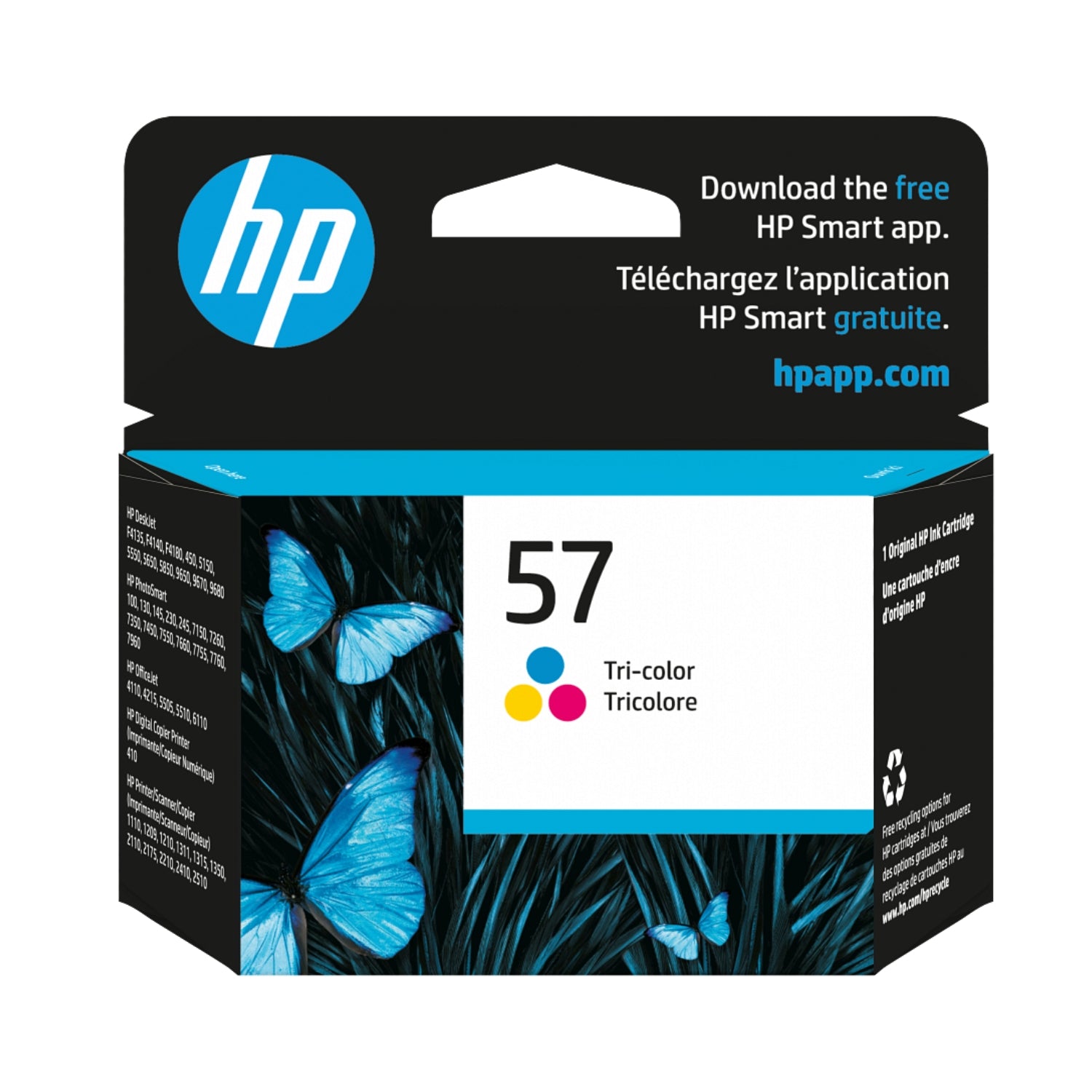 Genuine HP 57 Standard Yield Tricolor Ink Cartridges, C6657AN