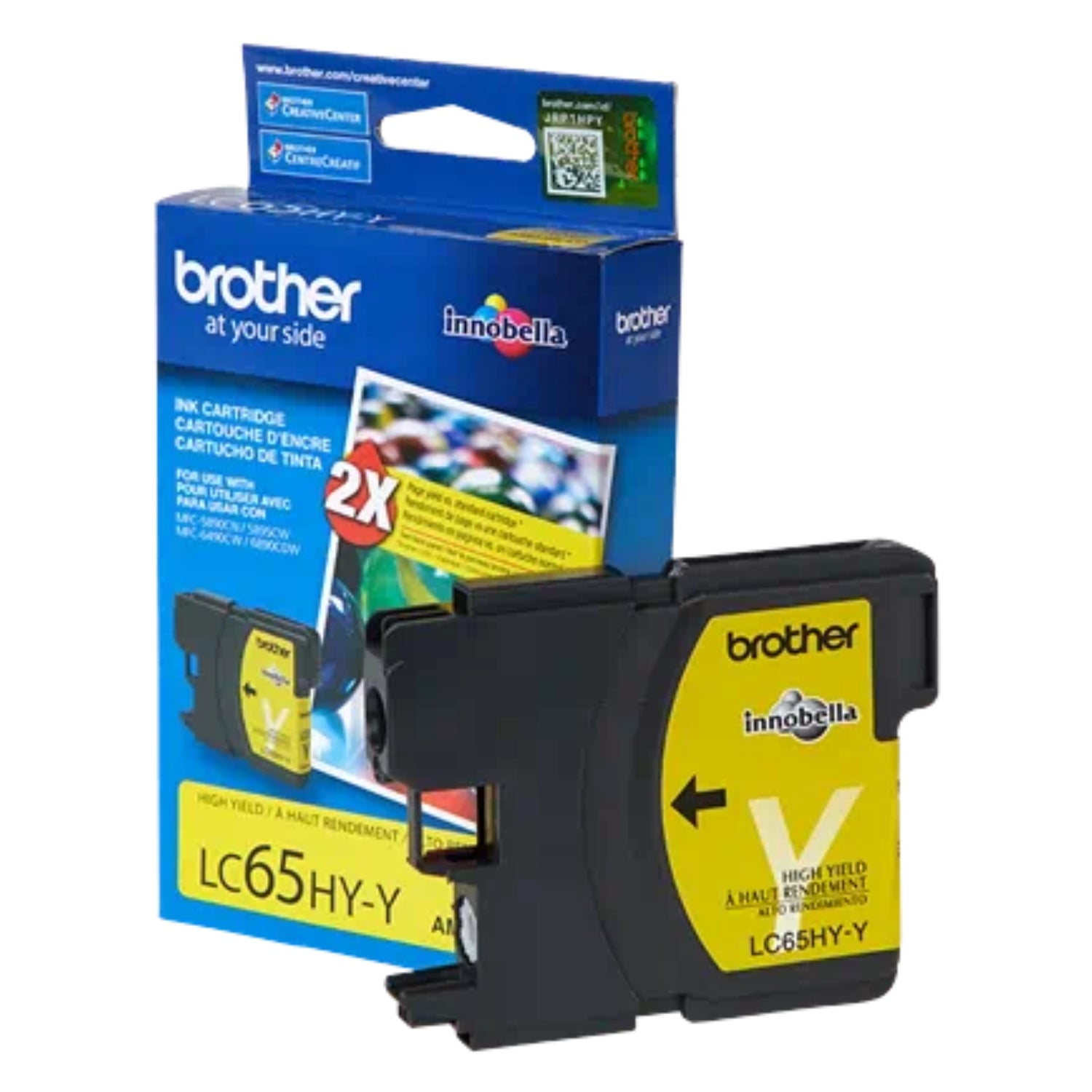 Original Brother LC65 High Yield Yellow Ink Cartridge, LC65HY-Y