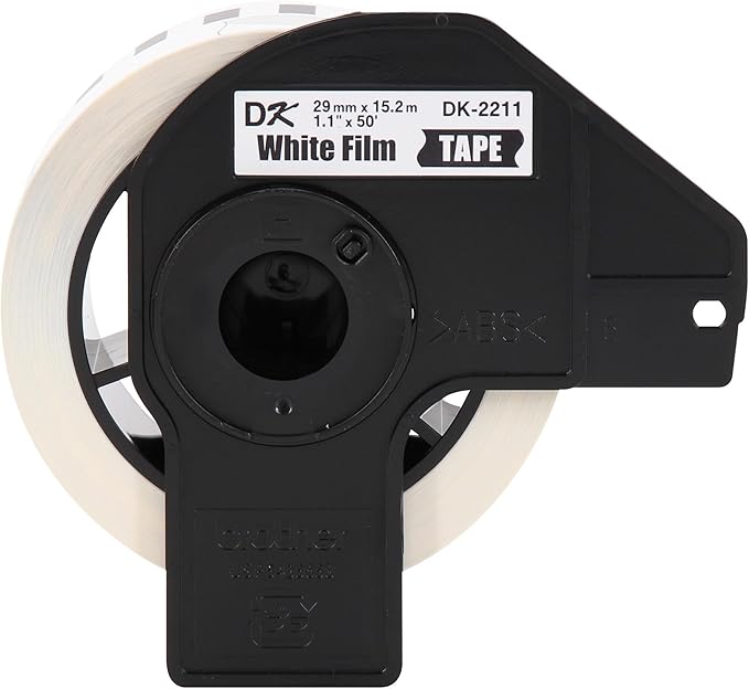 Genuine Brother DK-2211 Black on White Film Tape for QL Label Printers