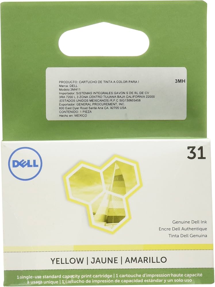 Original Dell 3MH11 High Yield Yellow Ink Cartridge ,14N1664