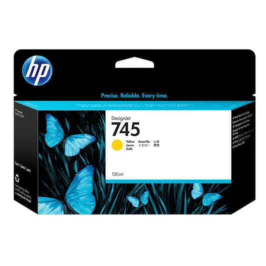 Original HP 745 130-ml Standard Yield Yellow DesignJet Ink Cartridge, F9J96A