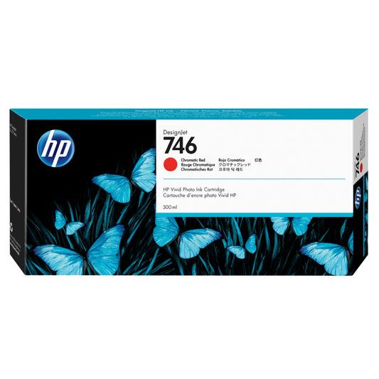 Original HP 746 300mL High Yield Chromatic Red DesignJet Inkjet Cartridge, P2V81A