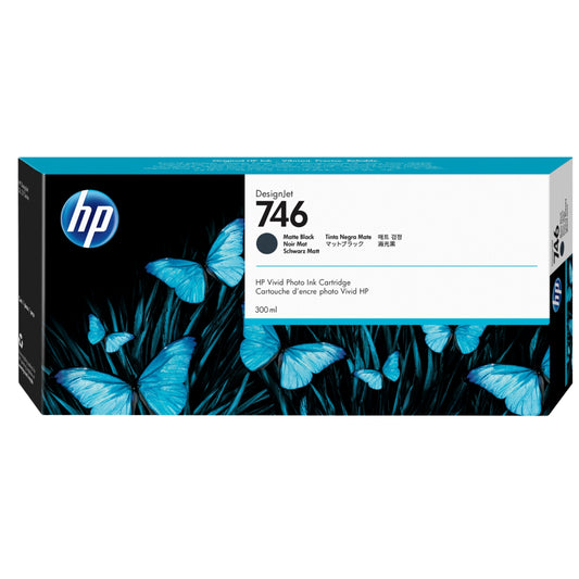 Original HP 746 300mL High Yield Matte Black DesignJet Inkjet Cartridge, P2V83A