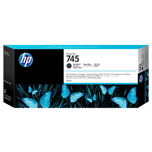 Original HP 745 300-ml High Yield Matte Black DesignJet Ink Cartridge, F9K05A