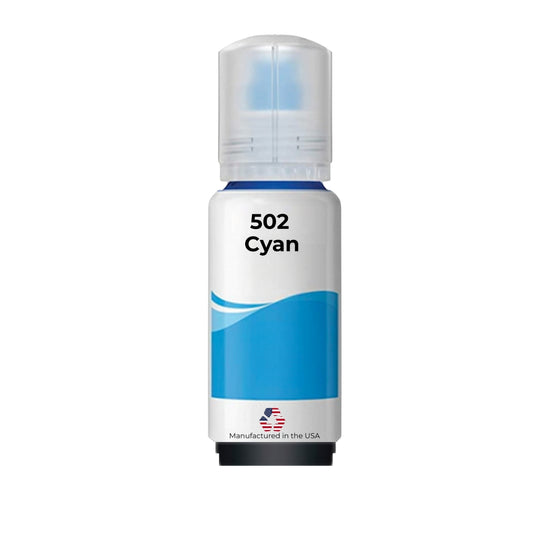 JIT Brand Replacement For Epson 502 (T502220-S) 70 ml Cyan Standard Yield Ink Bottle Made in the USA