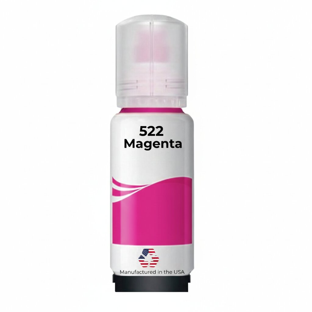 JIT Brand Replacement For Epson 522 (T522320-S) 70 ml Magenta Standard Yield Ink Bottle Made in the USA, T522320-S