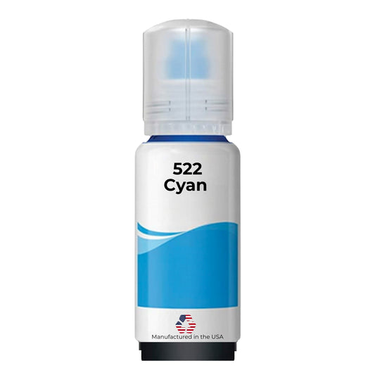 JIT Brand Replacement For Epson 522 (T522220-S) 70 ml Cyan Standard Yield Ink Bottle Made in the USA