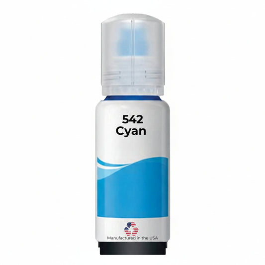JIT Brand Replacement For Epson 542 (T542220-S) 70 ml Cyan Ultra High Yield Ink Bottle Made in the USA, T542220-S